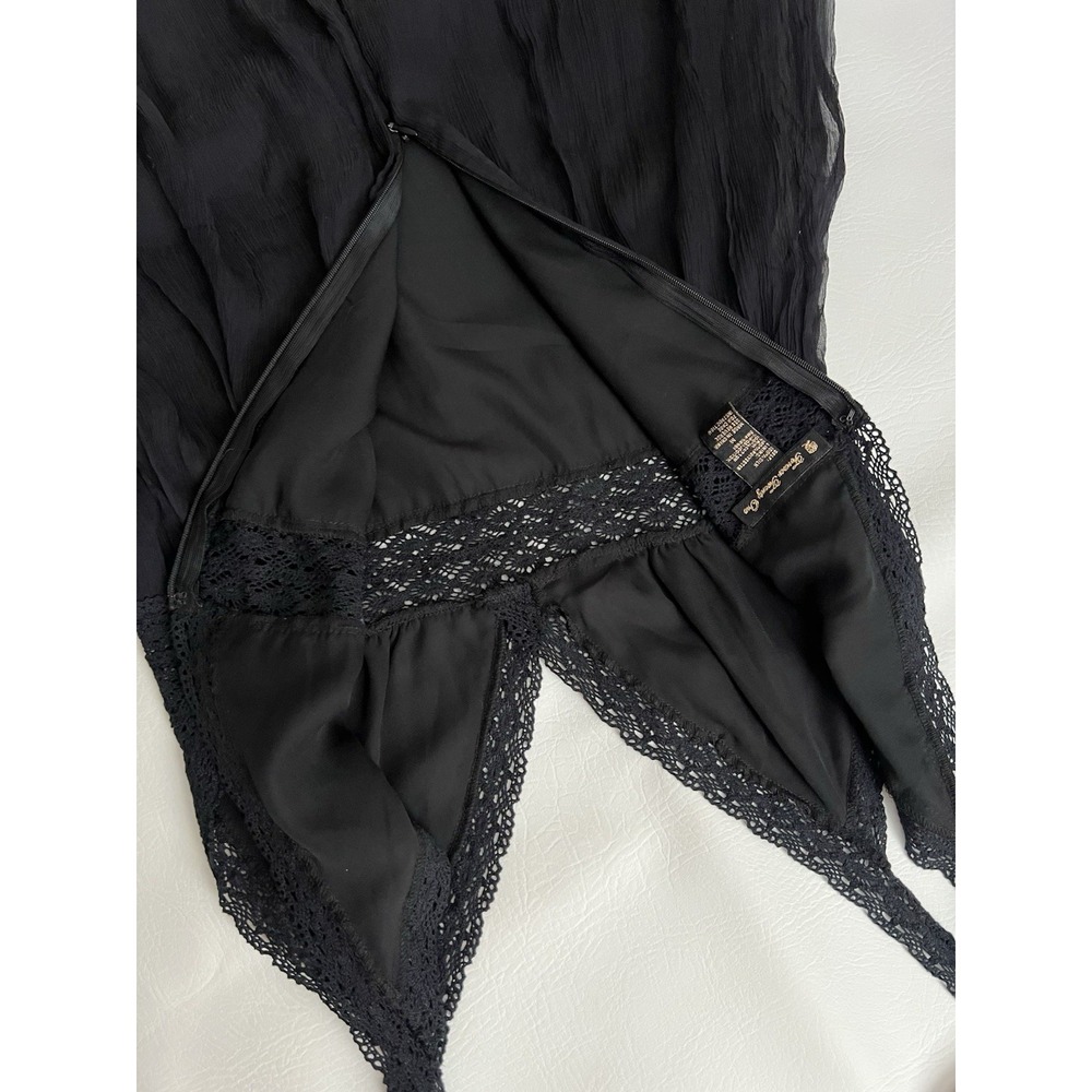 Vintage Forever 21 Black Babydoll Dress Size M Silk Whimsigoth Fairy Coquette - Picture 6 of 11